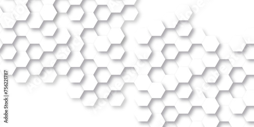 Abstract background with hexagon, modern abstract vector polygonal pattern. Futuristic abstract honeycomb technology white background. Luxury white hexagon pattern.