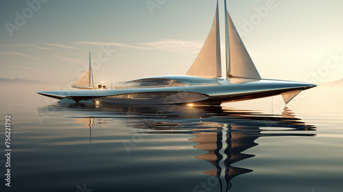 Futuristic sailboat