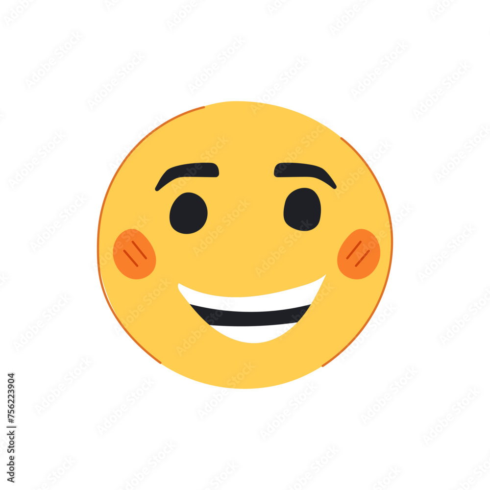 Fototapeta premium cool smiley cartoon. psychedelic doodle, outline emoji, positive cool smiley sign. isolated symbol vector illustration