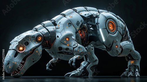 A biomimetic dinosaur robot. The concept of modern technologies © CaptainMCity
