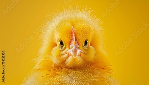 Yellow Chicken with a Fierce Stare A Fresh Take on the Monthly Event of National Chicken Month Generative AI photo
