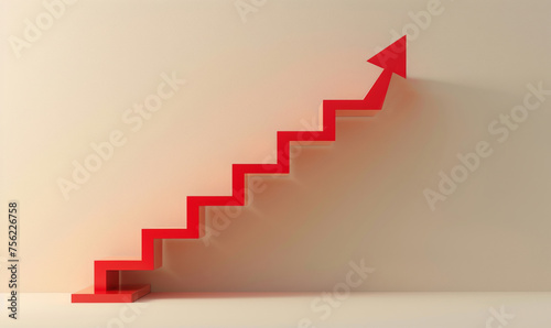 Red Arrow  stock market and finance background design for business  economy and global inflation. Graphic  seo or marketing strategy graphic wallpaper for banking  investment growth and trading.