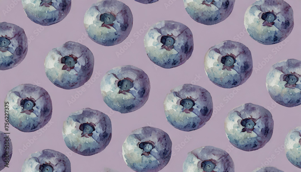 Blueberry pattern on purple background