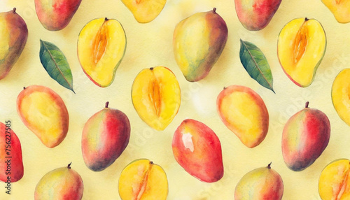 Mango pattern on yellow background © Aarón