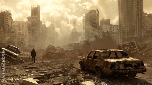Post-apocalyptic Ruins A Dystopian Future Generative AI