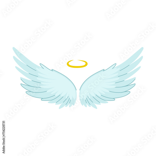 eagle wing angel cartoon. cute doodle, object bird, render wallpaper eagle wing angel sign. isolated symbol vector illustration