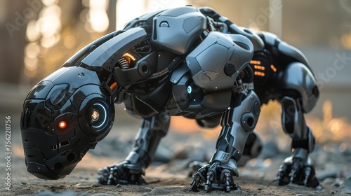 A biomimetic robot dog. The concept of modern technologies