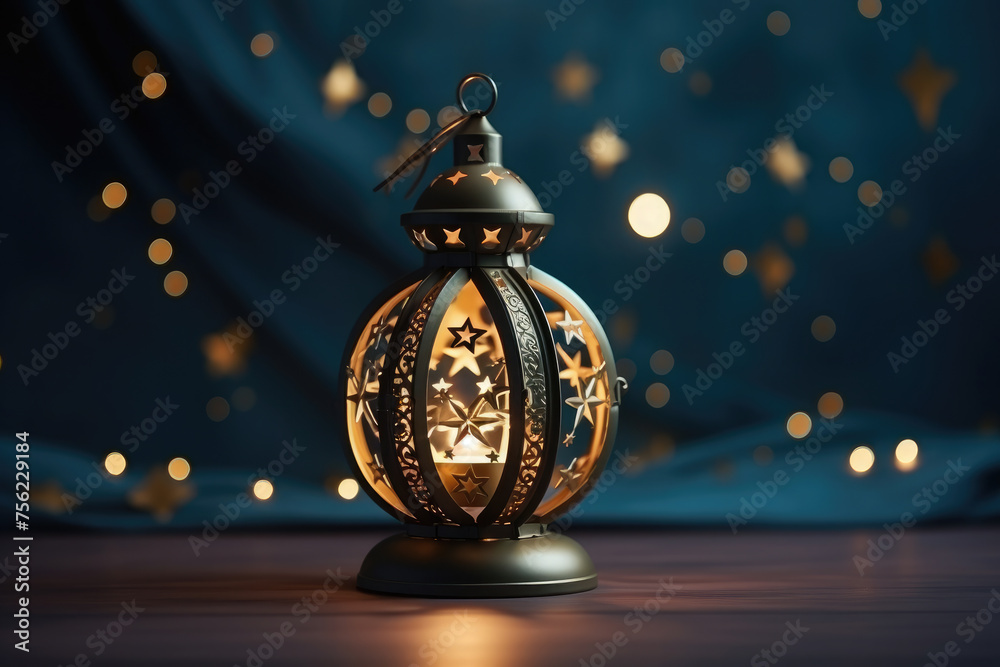 Eid ul fitr, Ramadan Kareem,Eid al Adha, Eid Mubarak.Muslim symbolism with islamic lantern .Holiday card - obrazy, fototapety, plakaty 
