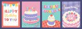 Sweet happy birthday greeting card collection