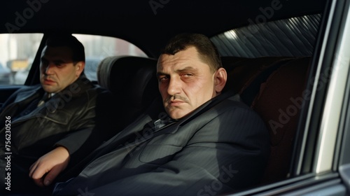 Russian mafia in the 90s. Crime boss with friend. Bandits in Russia. Bratki © Vladimir