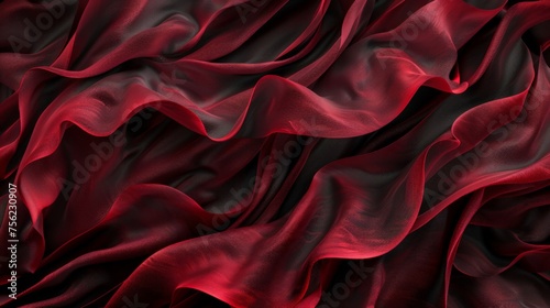 Wave like movement in the style of red flowing fabrics background 