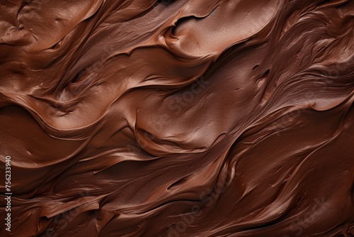 Dark chocolate background in the form of blurred waves