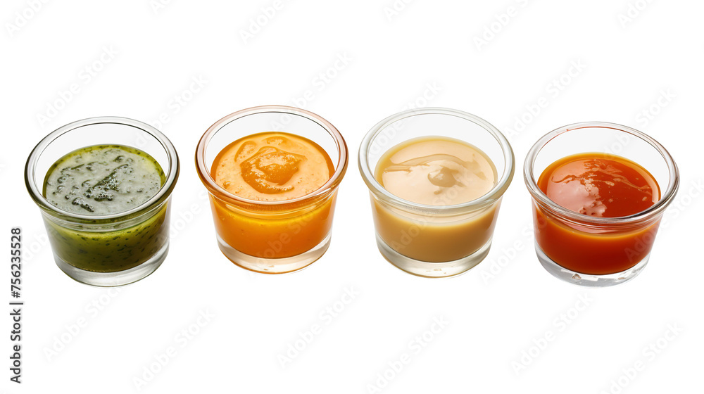 Glass of Various Sauces isolated on transparent background Remove png, Clipping Path, pen tool Glass of Various Sauces isolated on transparent background Remove png, Clipping Path, pen tool