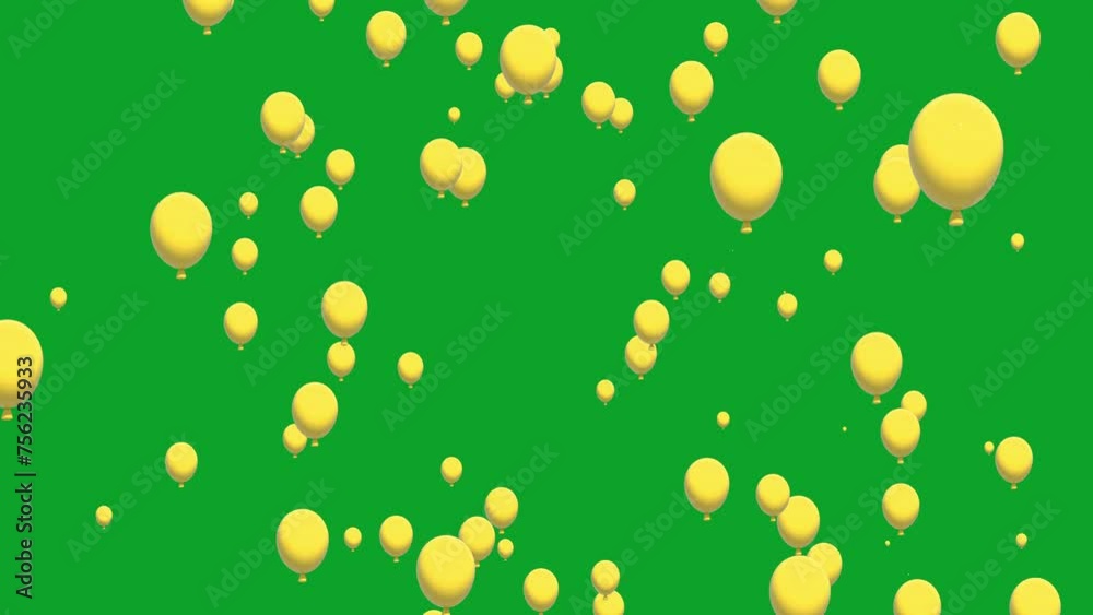 Round balloons and heart balloons are floating on a green background. Celebration idea. Round balloons and heart balloons are floating on a green background. Celebration idea.