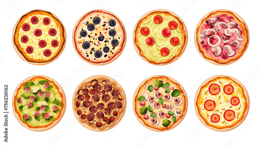 Capturing the Essence of Culinary Art: Delicious Pizza Creations for Gourmet Palates on a Transparent Background Capturing the Essence of Culinary Art: Delicious Pizza Creations for Gourmet Palates on a Transparent Background