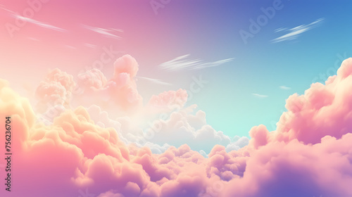 Wallpaper Mural Abstract cloud concept, pastel rainbow colored clouds, background with copy space Torontodigital.ca