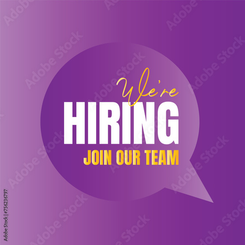 Art & IlluVacancy here sign icon illustration, We are hiring social media poster sign banner, Join our team vacancy poster iconstration photo