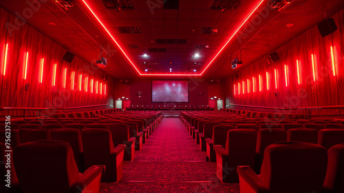 cinema interior, the concept of watching movies involves the act of viewing motion pictures for entertainment, education, or cultural enrichment © Kateryna Kordubailo
