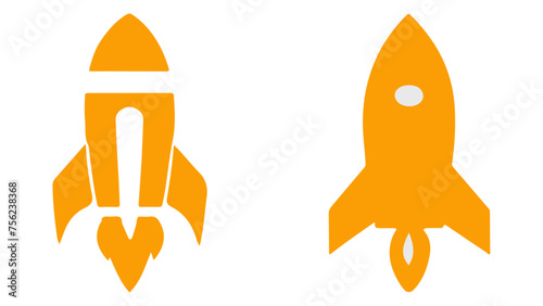 yellow rocket shapes in vector