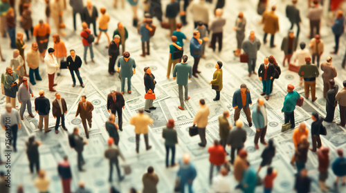 Wallpaper Mural A group of people are standing on a pile of money Torontodigital.ca