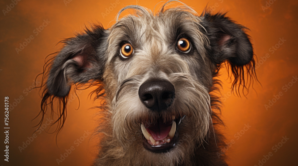 Dog breed irish wolfhound portrait in studio