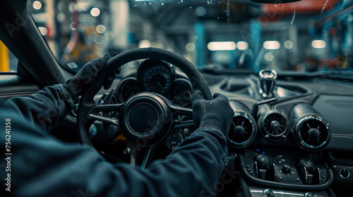 The skilled mechanic efficiently repaired the car's steering wheel, ensuring proper maintenance of the vehicle for safe driving.