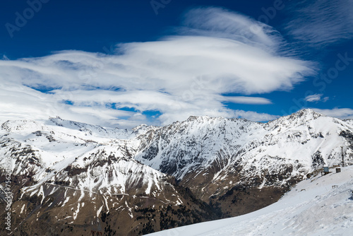 Panoramic view of the Caucasus mountains photo