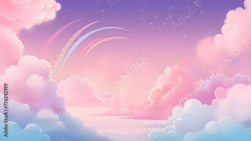 Fantasy pink sparkling cloudscape