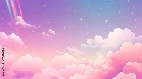 Fantasy pink sparkling cloudscape