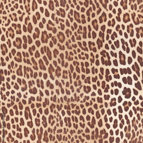 A high-resolution, seamless texture that mimics the look of tan leopard fur with distinct, well-defined spots, ideal for print and digital design use.