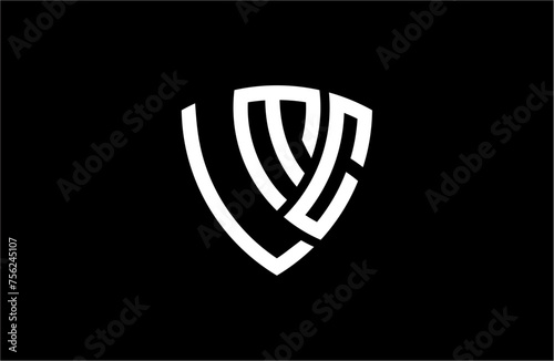 lmc creative letter shield logo design vector icon illustration photo