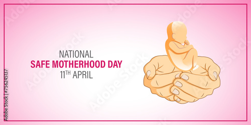 Vector illustration of National Safe Motherhood Day social media feed template