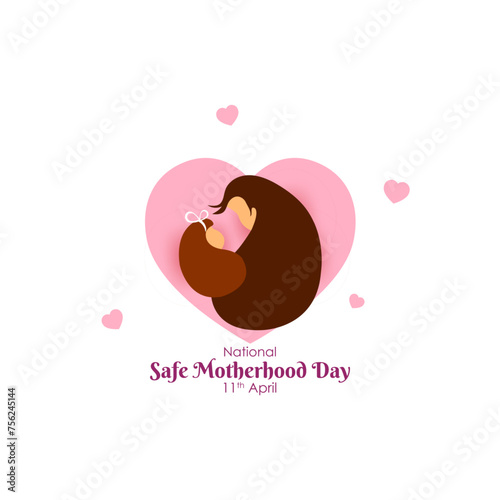 Vector illustration of National Safe Motherhood Day social media feed template
