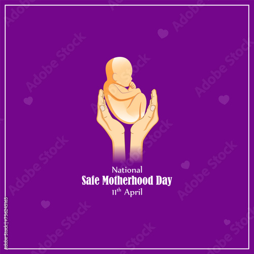 Vector illustration of National Safe Motherhood Day social media feed template