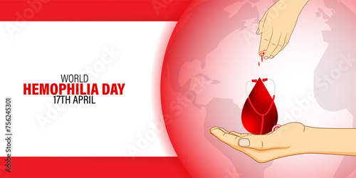Vector illustration of World Hemophilia Day social media feed template