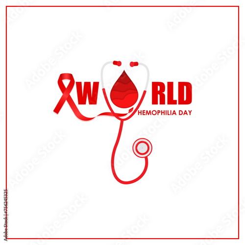 Vector illustration of World Hemophilia Day social media feed template