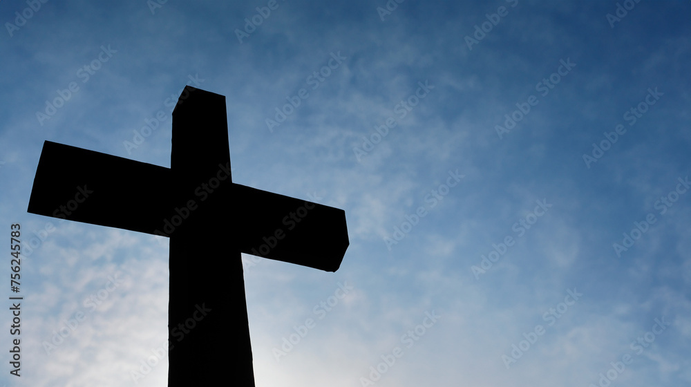Christian cross against the sky