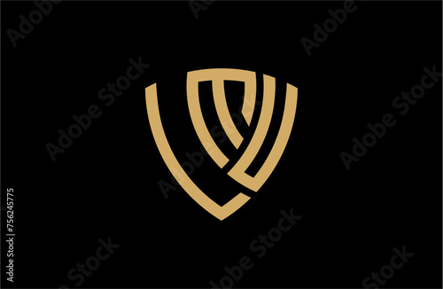 LMU creative letter shield logo design vector icon illustration photo
