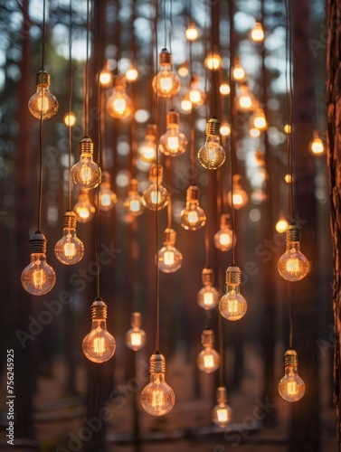 Light Bulbs Hanging From a Tree