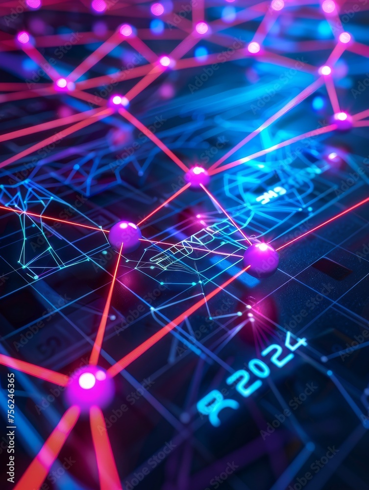 Blue and Pink Background With Lines and Dots Blue and Pink Background With Lines and Dots