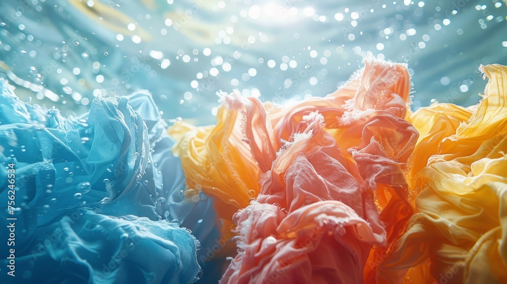 Laundry aids in action, with color catchers and dryer sheets enhancing fabric freshness Laundry aids in action, with color catchers and dryer sheets enhancing fabric freshness