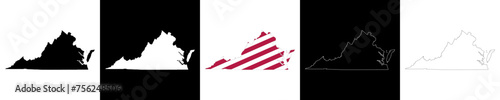 Virginia state outline map set