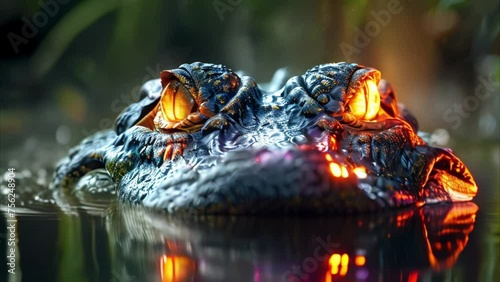 crocodile in the water Video 4K