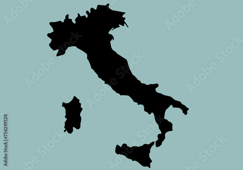 italy map silhouette