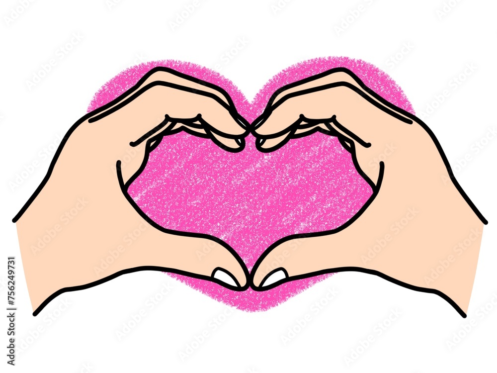 Fototapeta premium ハート形の手 ピンク