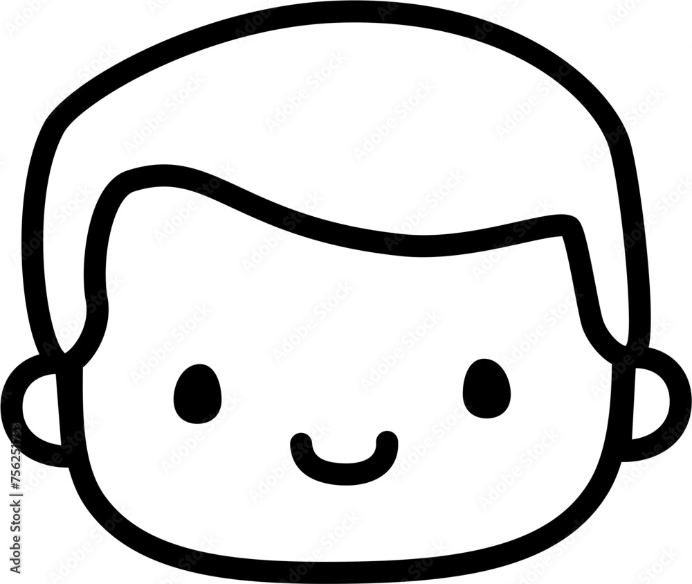 Cute Personalized Black and White Custom Face in SVG Vector. Cute Personalized Black and White Custom Face in SVG Vector.