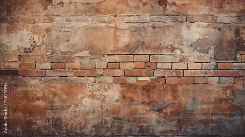 Red brick wall with vignette texture background