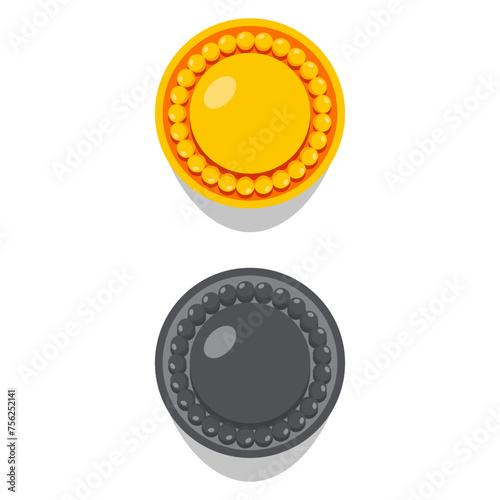 Vintage furniture handle vector cartoon illustration isolated on a white background.