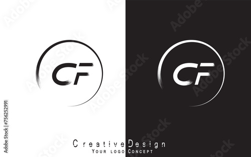 CF letter logo design template vector