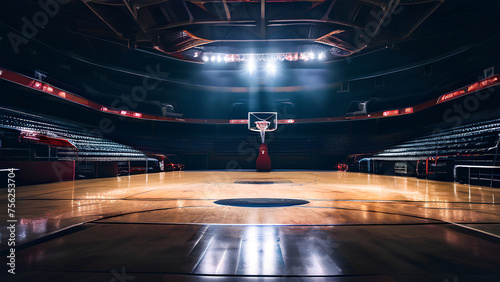 Empty Basketball arena club in the night time © Ahsan Ali